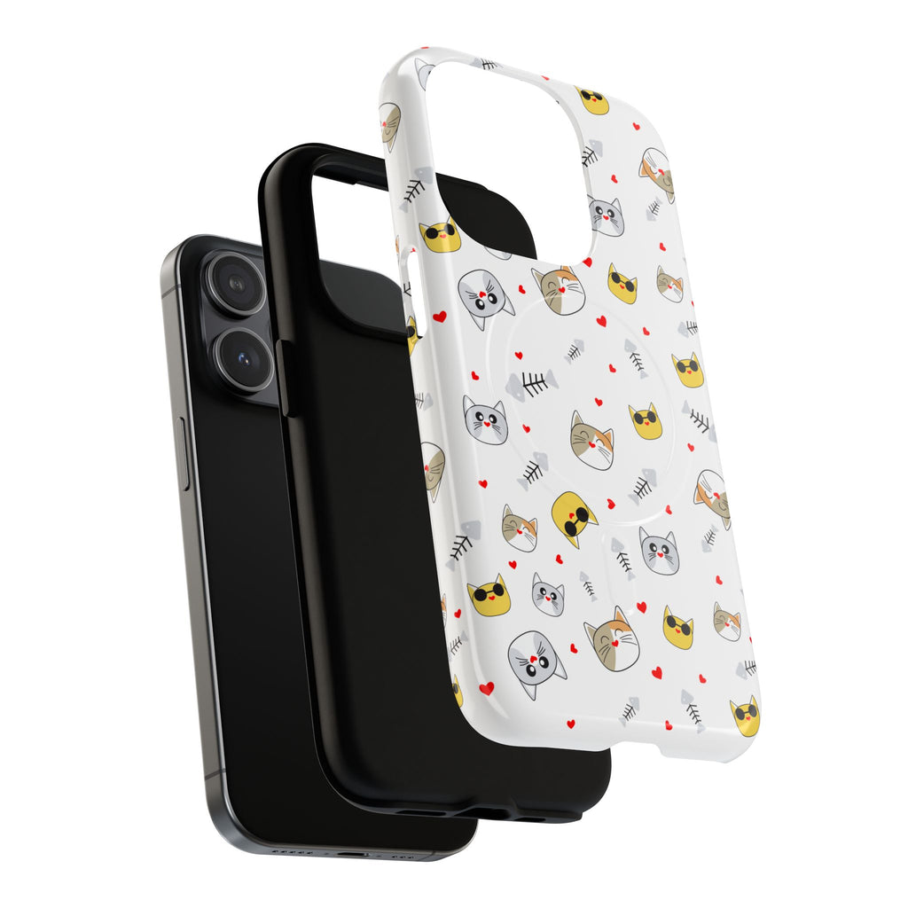 Cute Cat Pattern Tough iPhone Case