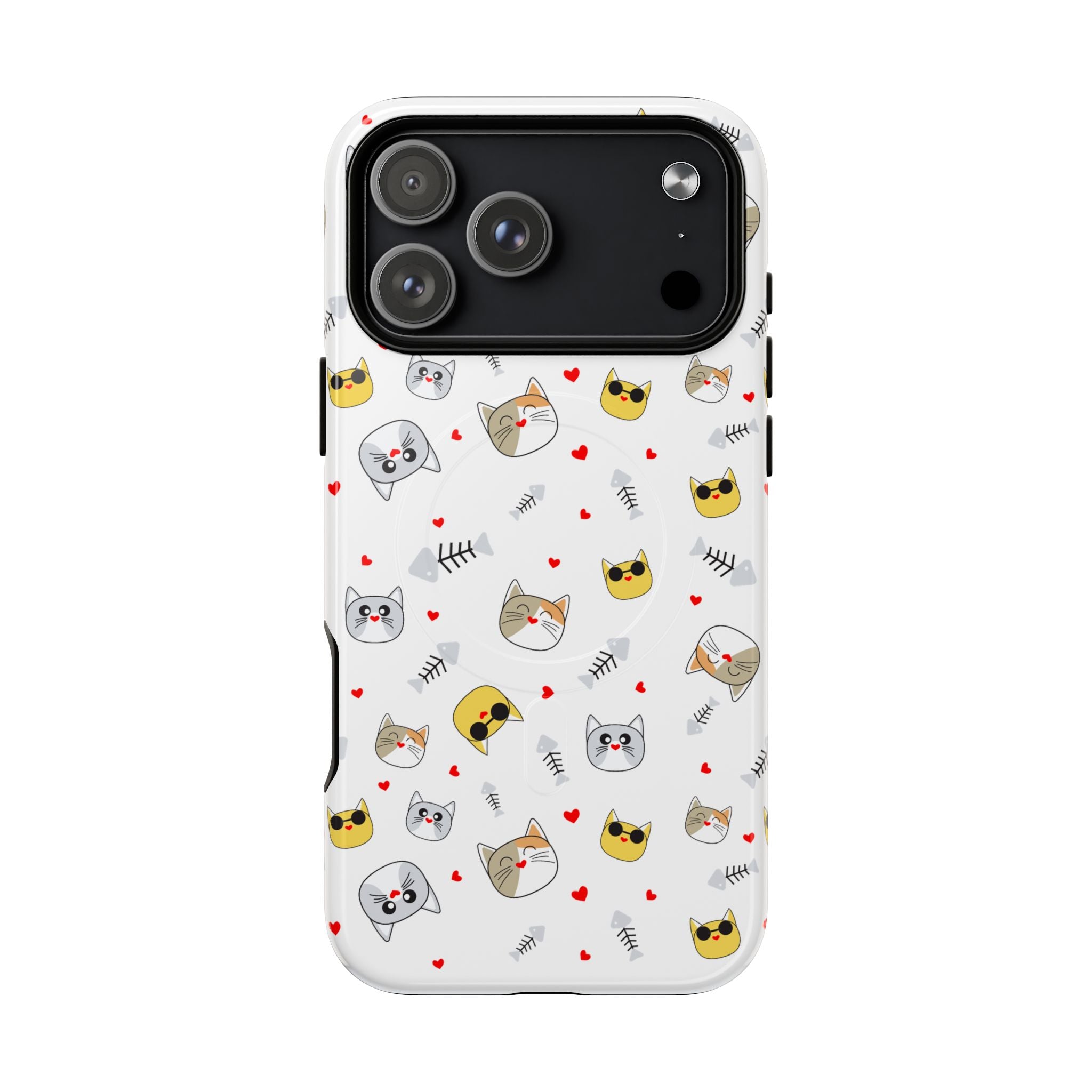 Cute Cat Pattern Tough iPhone Case