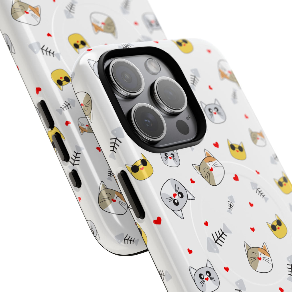 Cute Cat Pattern Tough iPhone Case