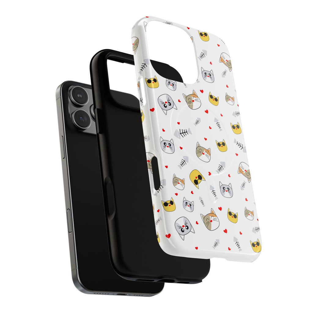 Cute Cat Pattern Tough iPhone Case