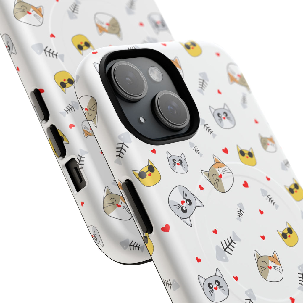 Cute Cat Pattern Tough iPhone Case