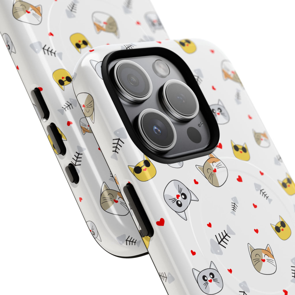 Cute Cat Pattern Tough iPhone Case