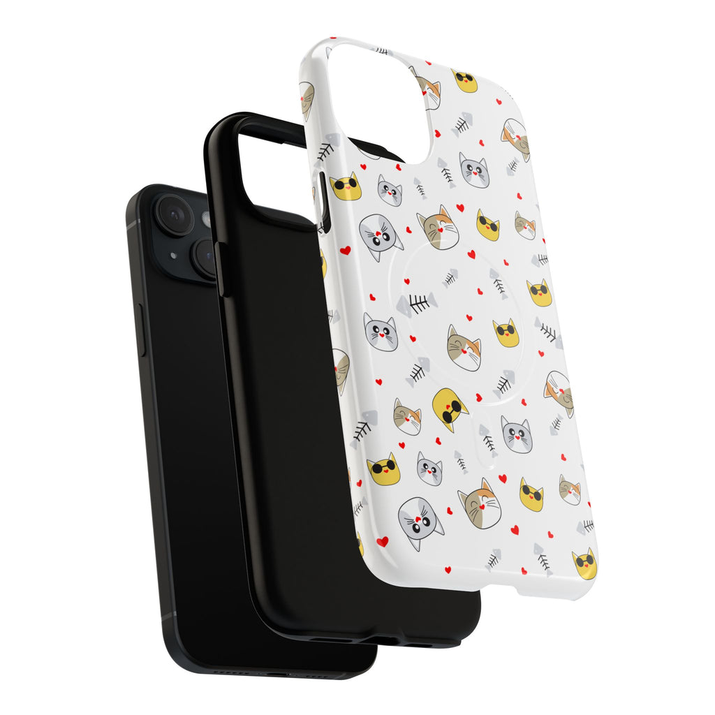 Cute Cat Pattern Tough iPhone Case