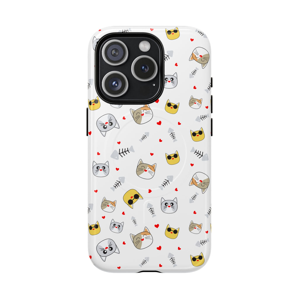 Cute Cat Pattern Tough iPhone Case