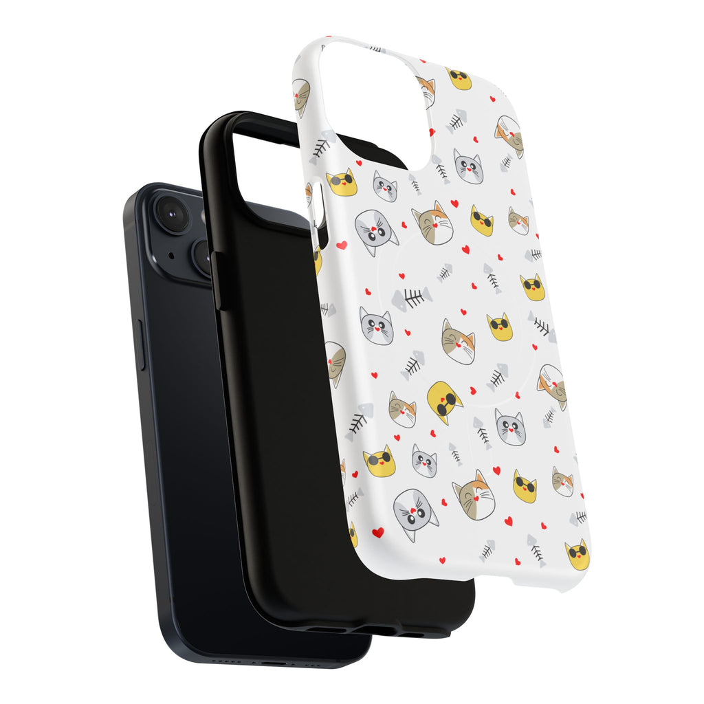 Cute Cat Pattern Tough iPhone Case