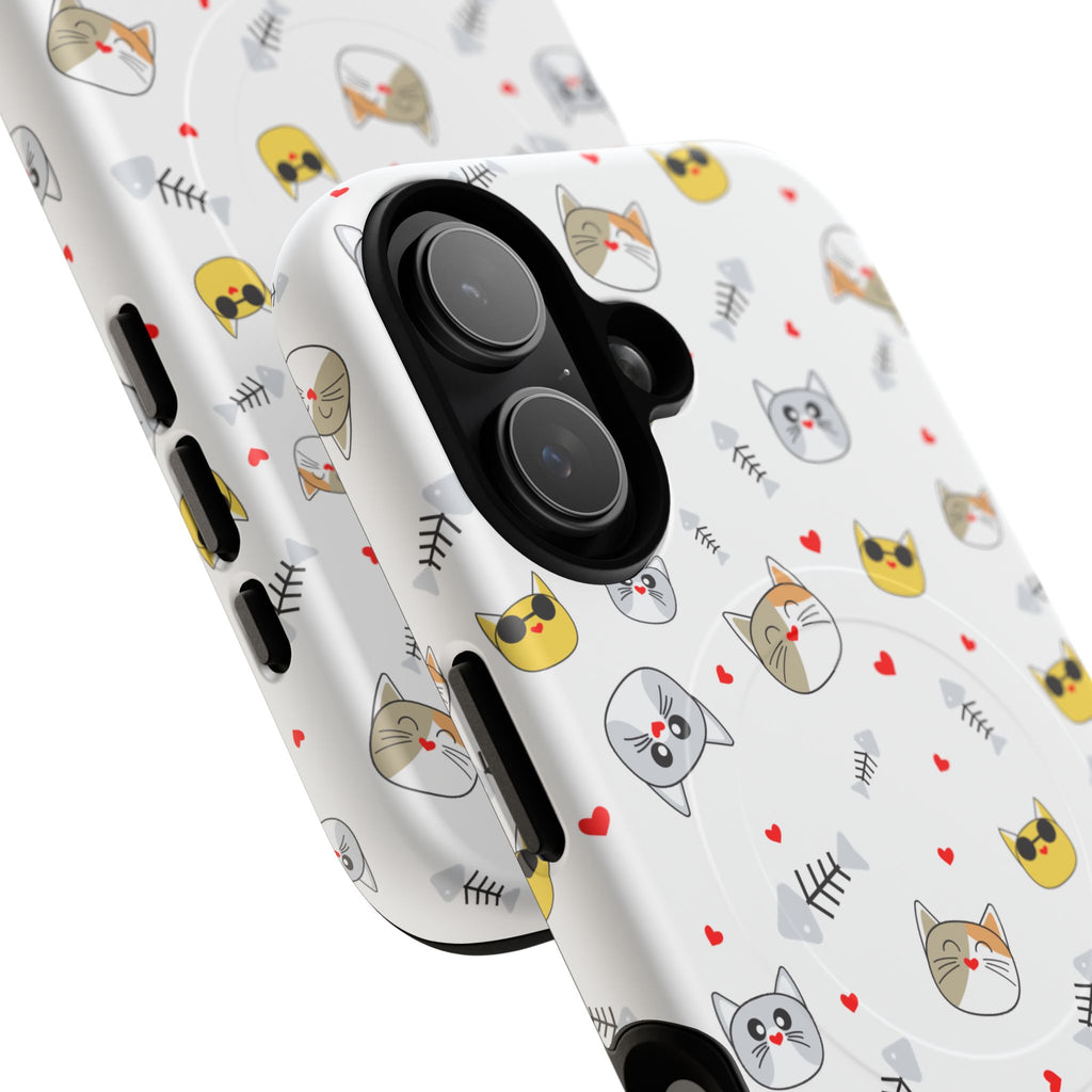 Cute Cat Pattern Tough iPhone Case