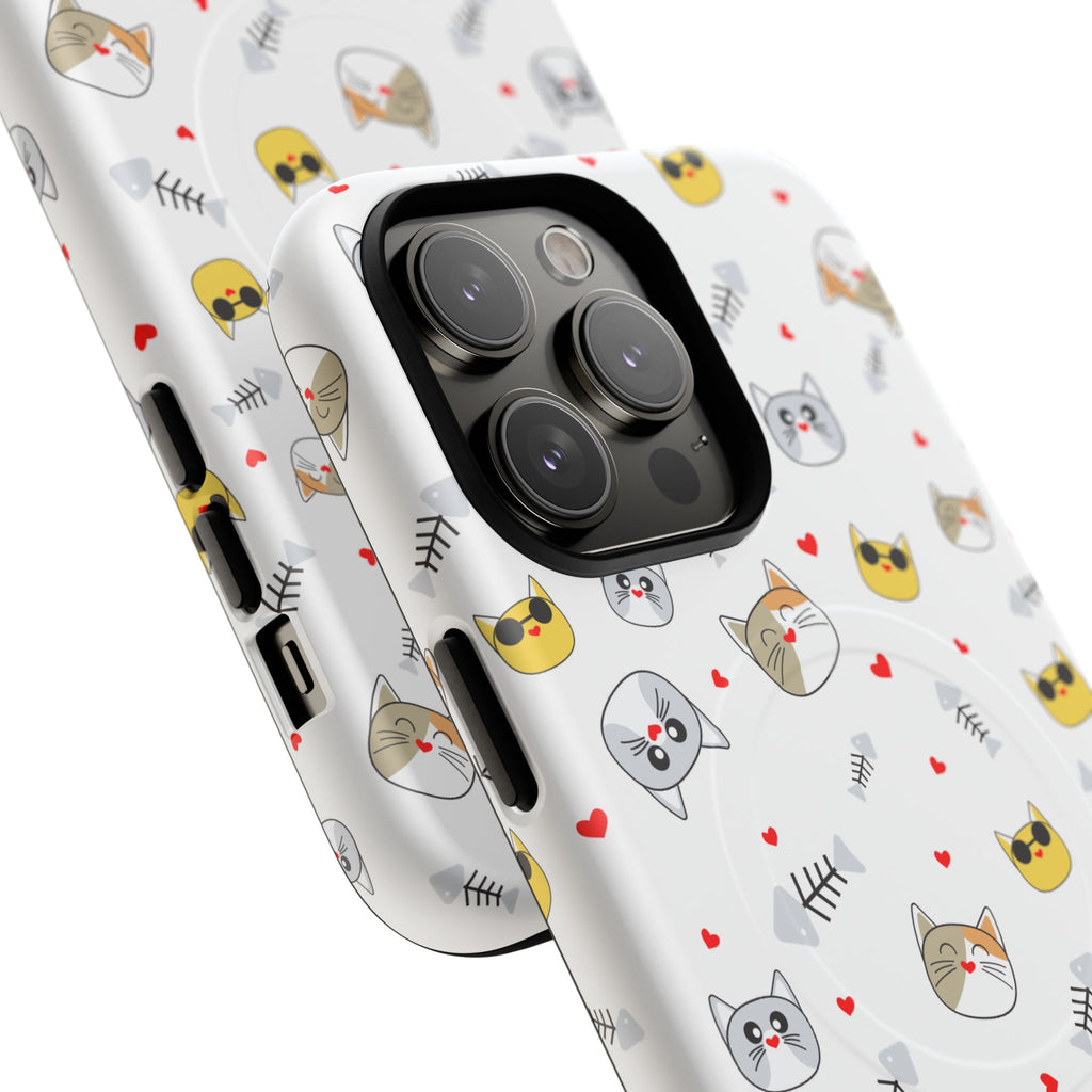 Cute Cat Pattern Tough iPhone Case