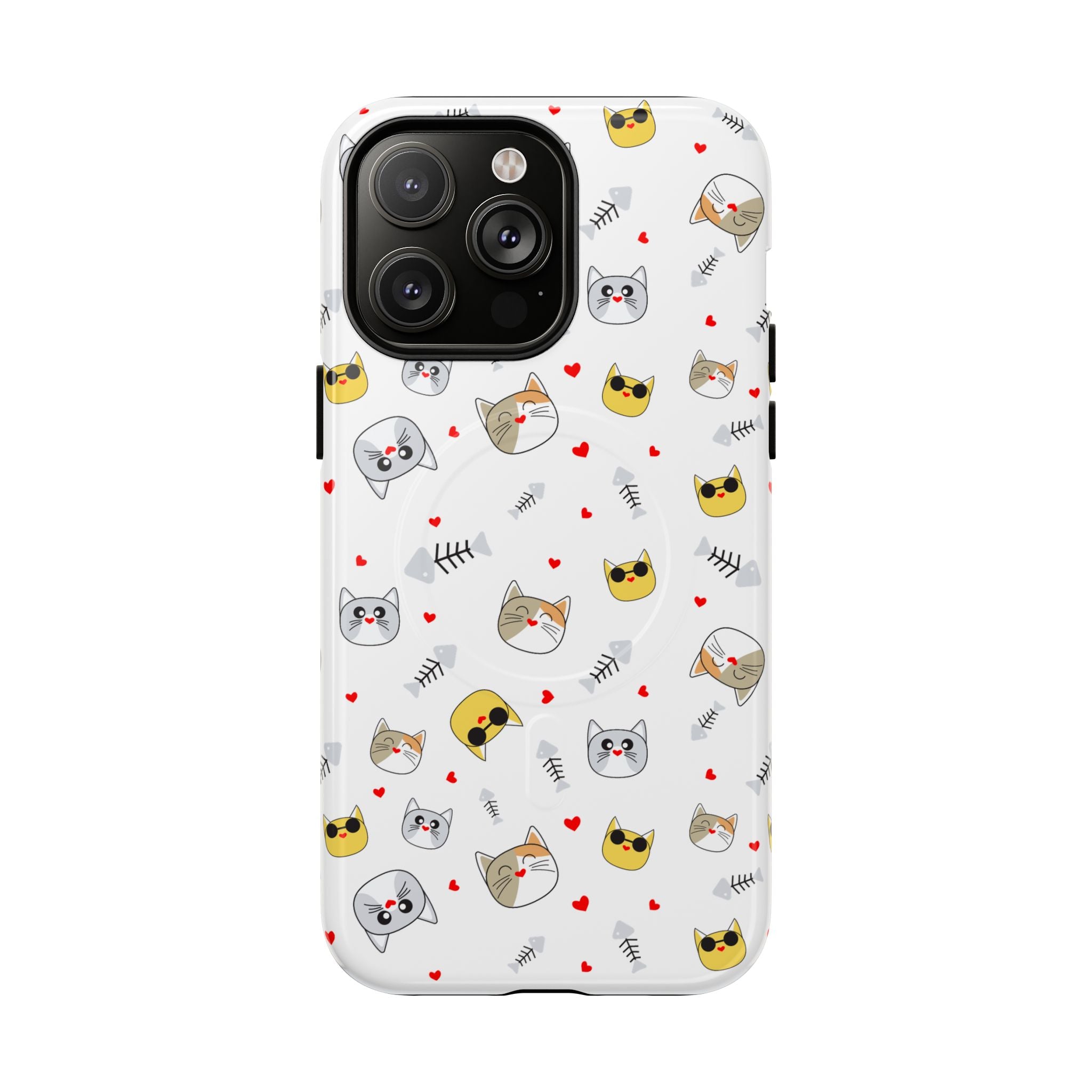 Cute Cat Pattern Tough iPhone Case