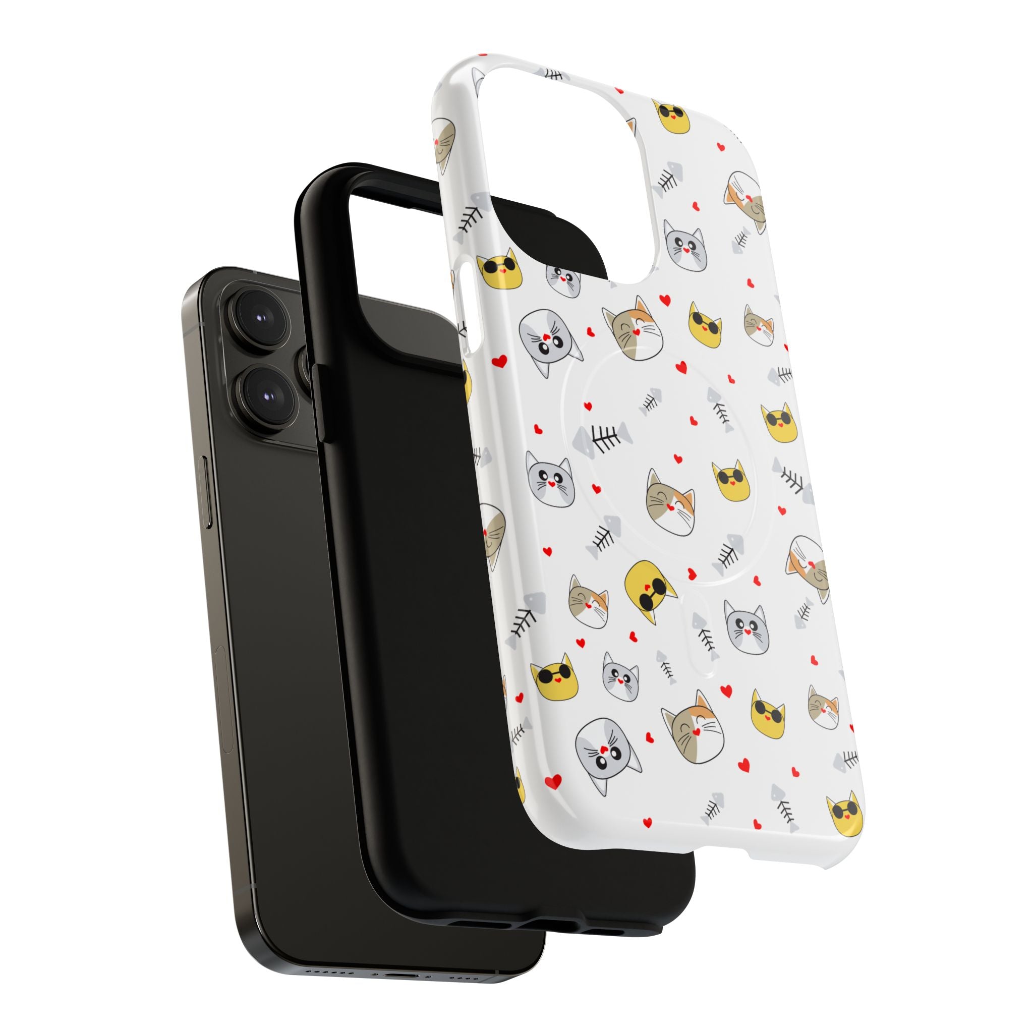 Cute Cat Pattern Tough iPhone Case