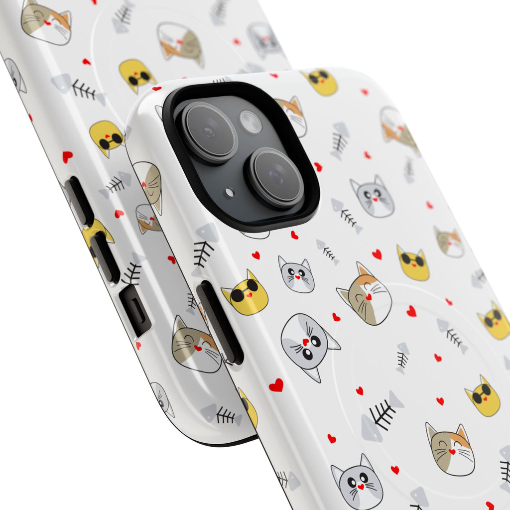 Cute Cat Pattern Tough iPhone Case