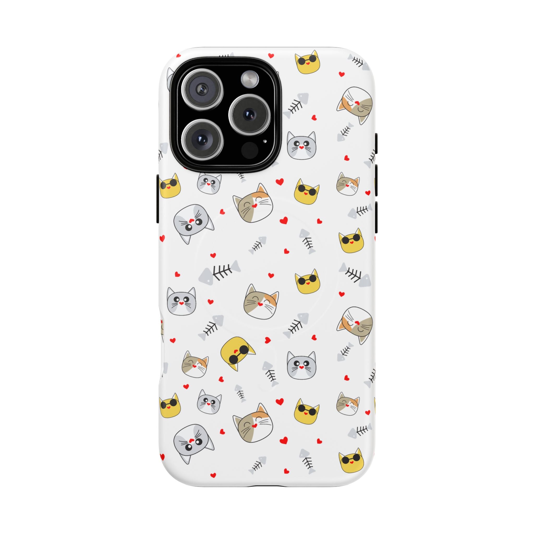Cute Cat Pattern Tough iPhone Case