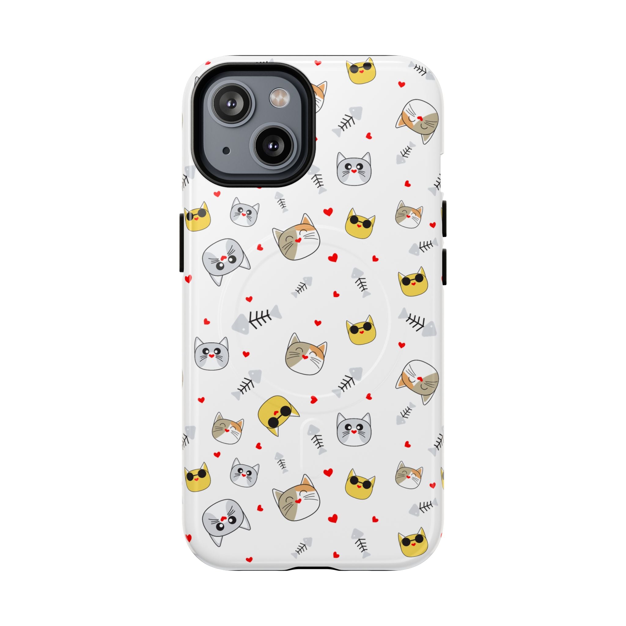 Cute Cat Pattern Tough iPhone Case