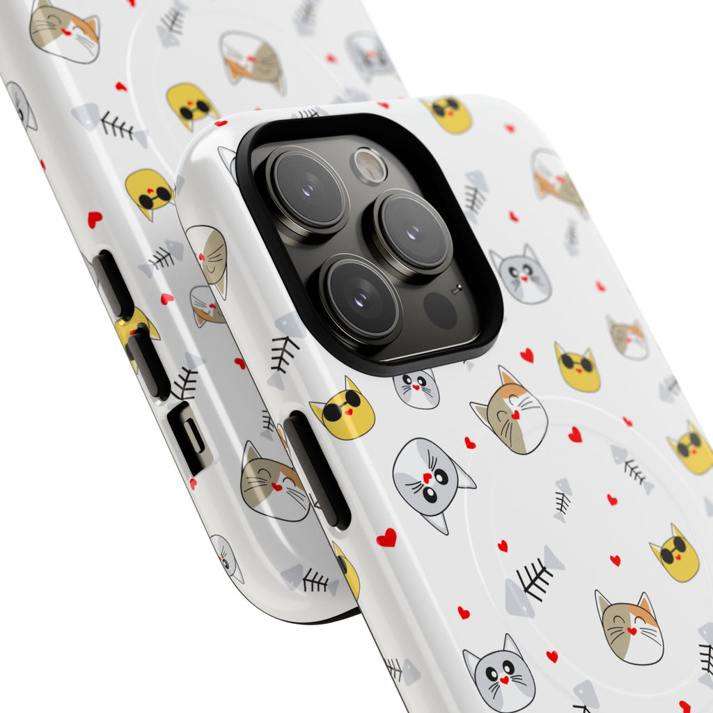 Cute Cat Pattern Tough iPhone Case