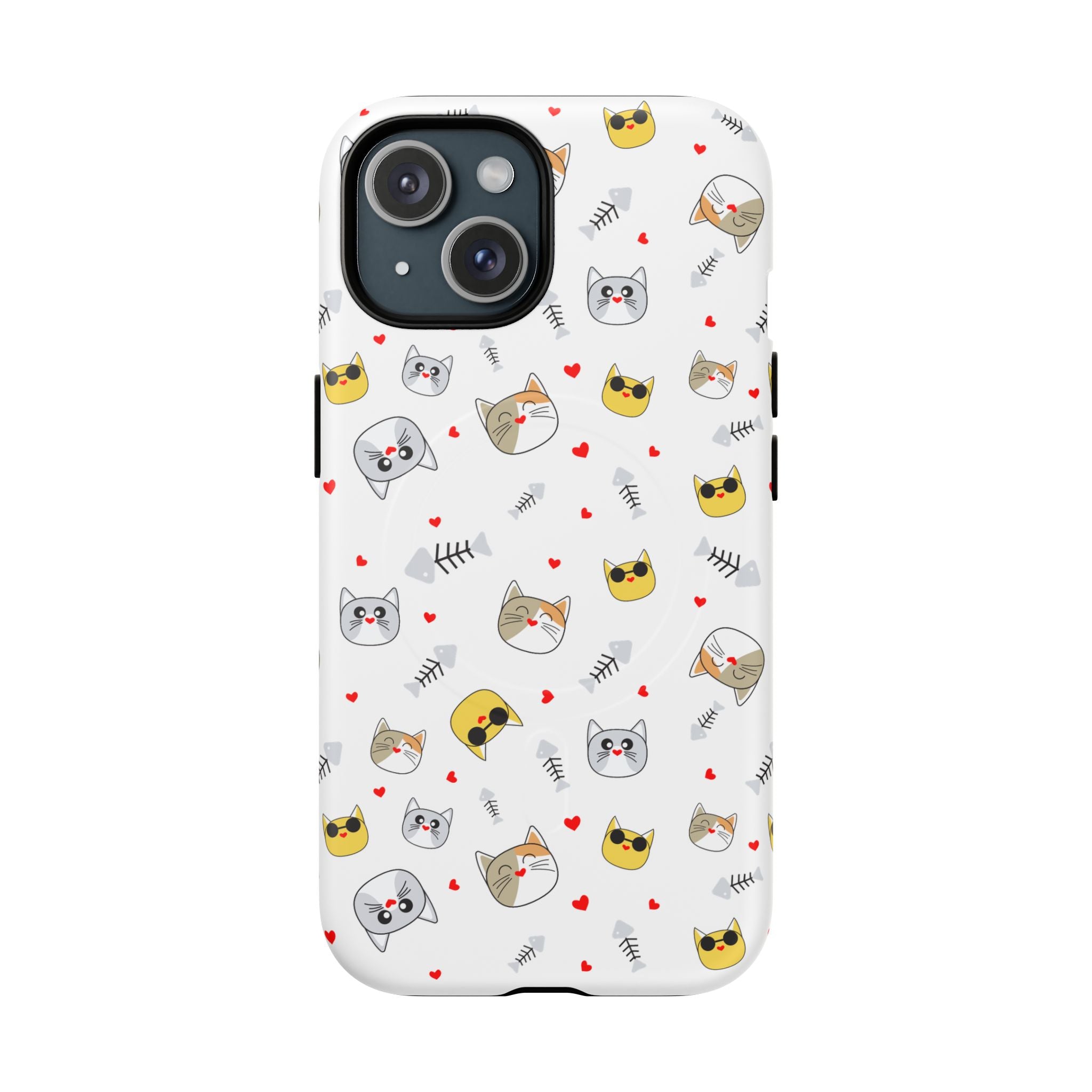 Cute Cat Pattern Tough iPhone Case