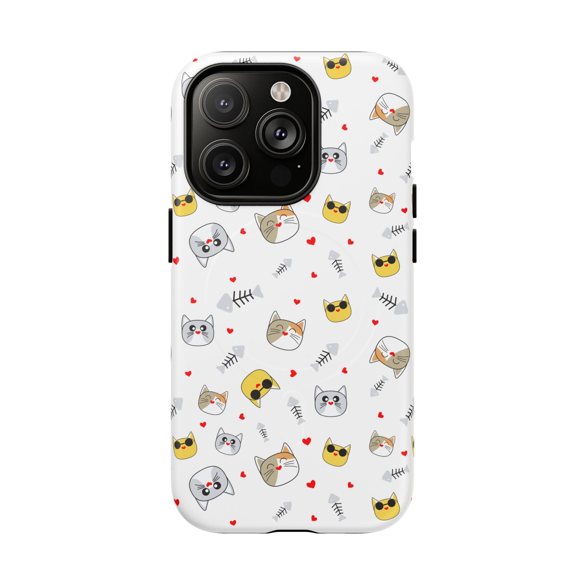 Cute Cat Pattern Tough iPhone Case