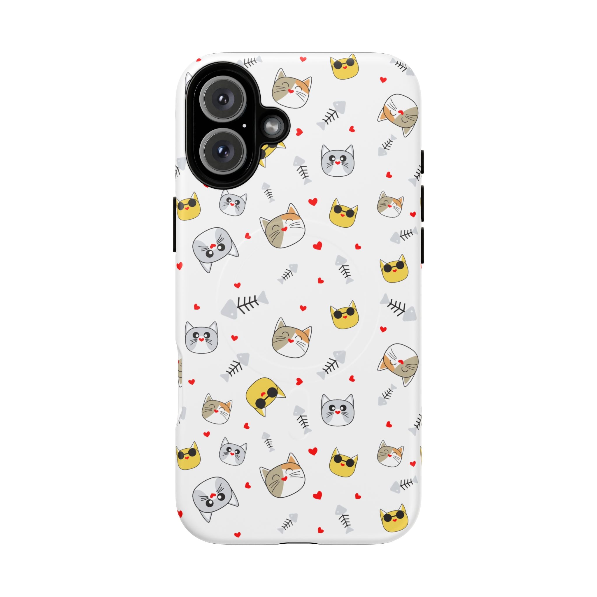 Cute Cat Pattern Tough iPhone Case