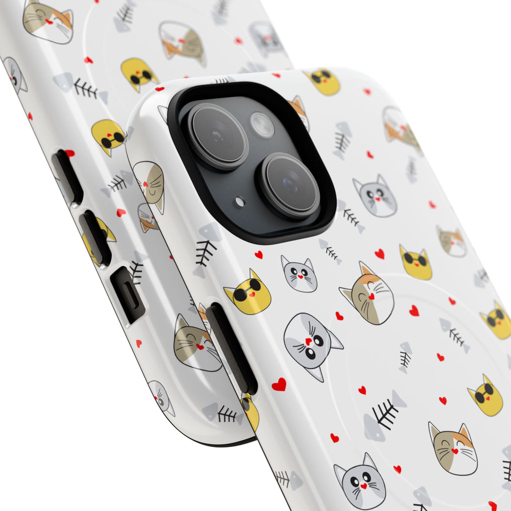 Cute Cat Pattern Tough iPhone Case