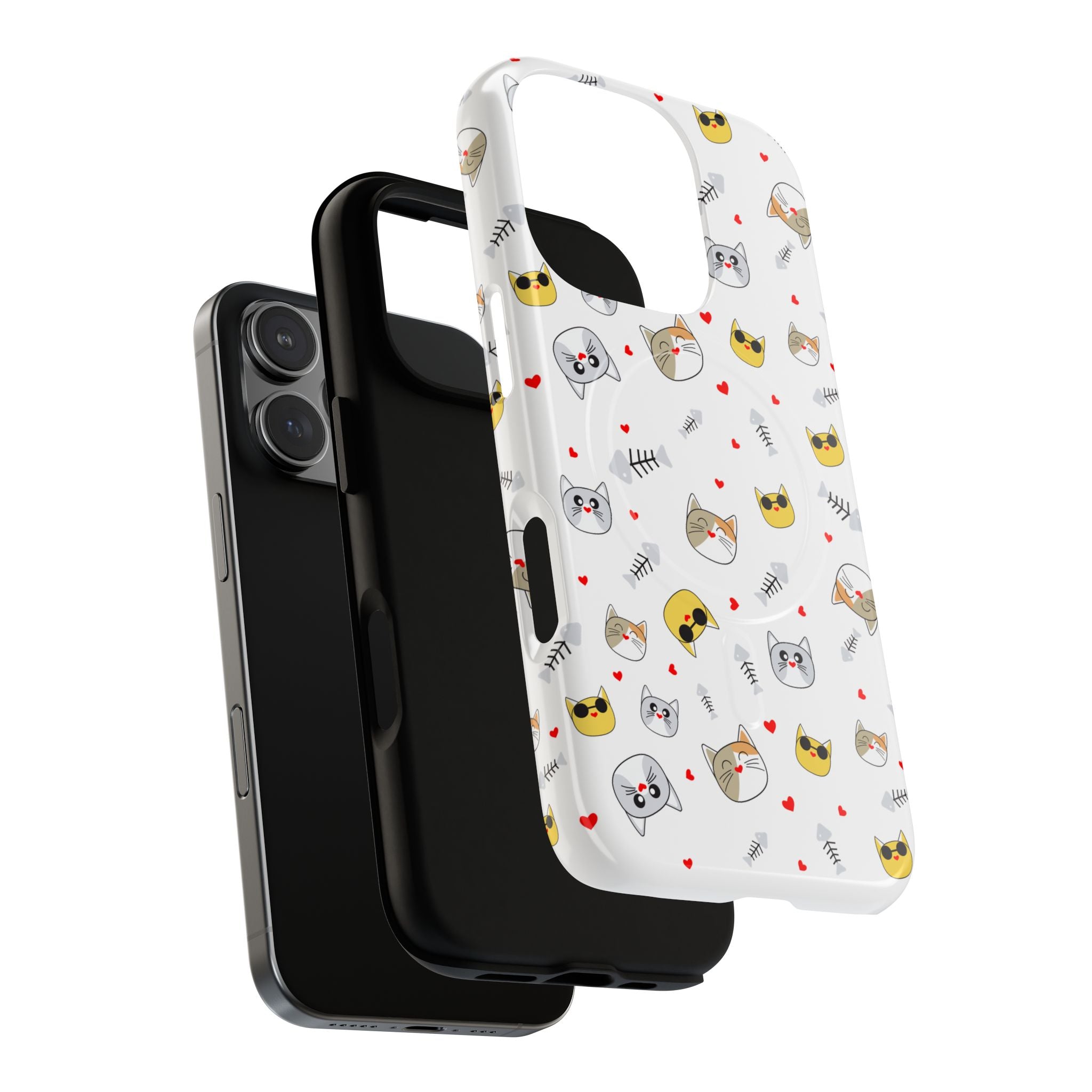 Cute Cat Pattern Tough iPhone Case