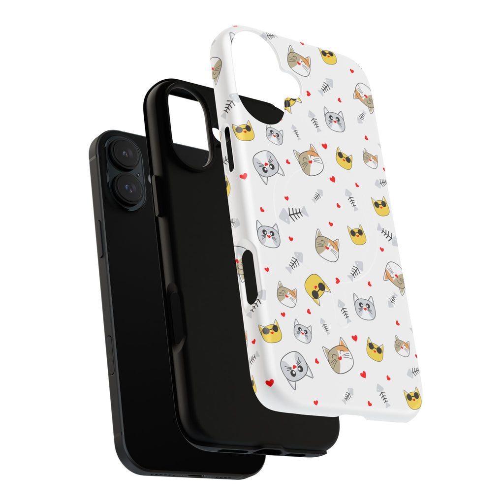 Cute Cat Pattern Tough iPhone Case