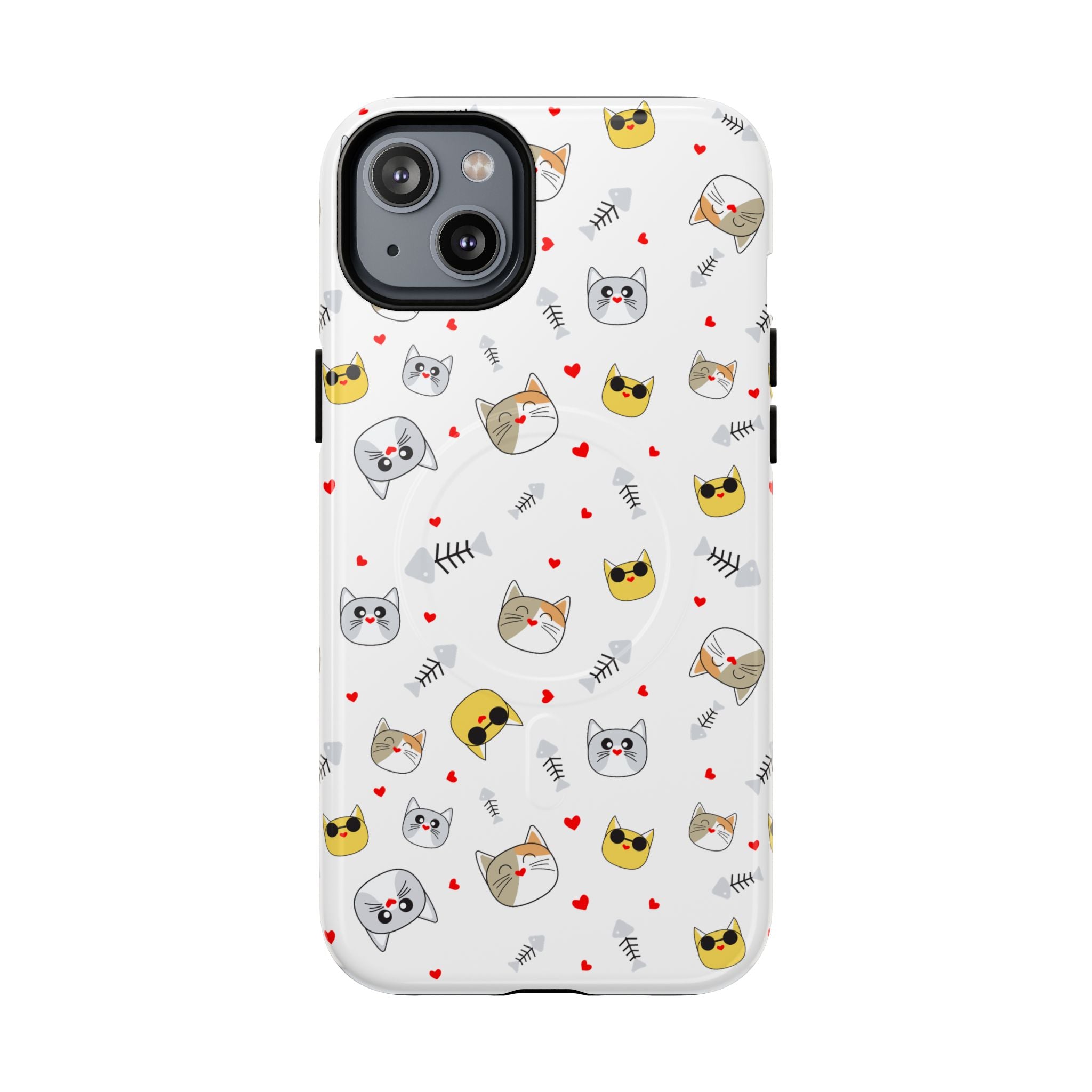 Cute Cat Pattern Tough iPhone Case