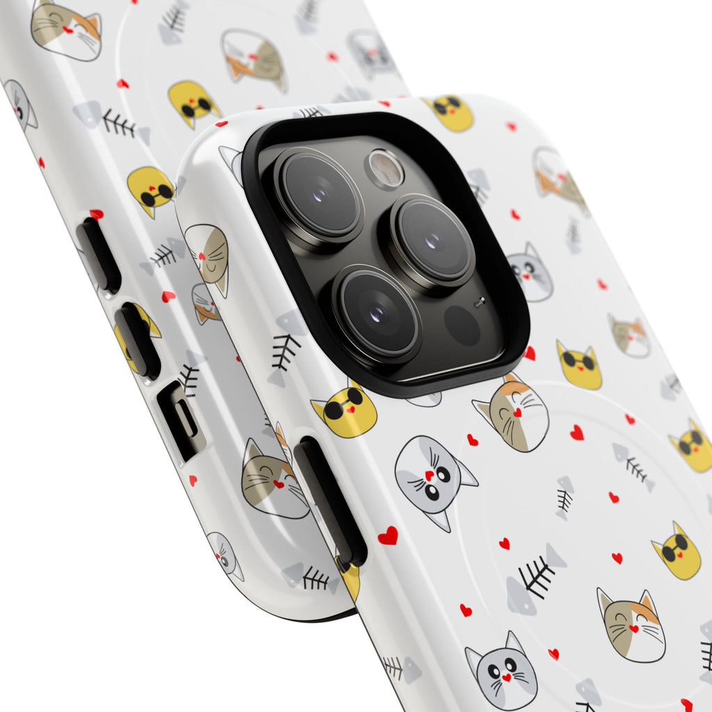Cute Cat Pattern Tough iPhone Case