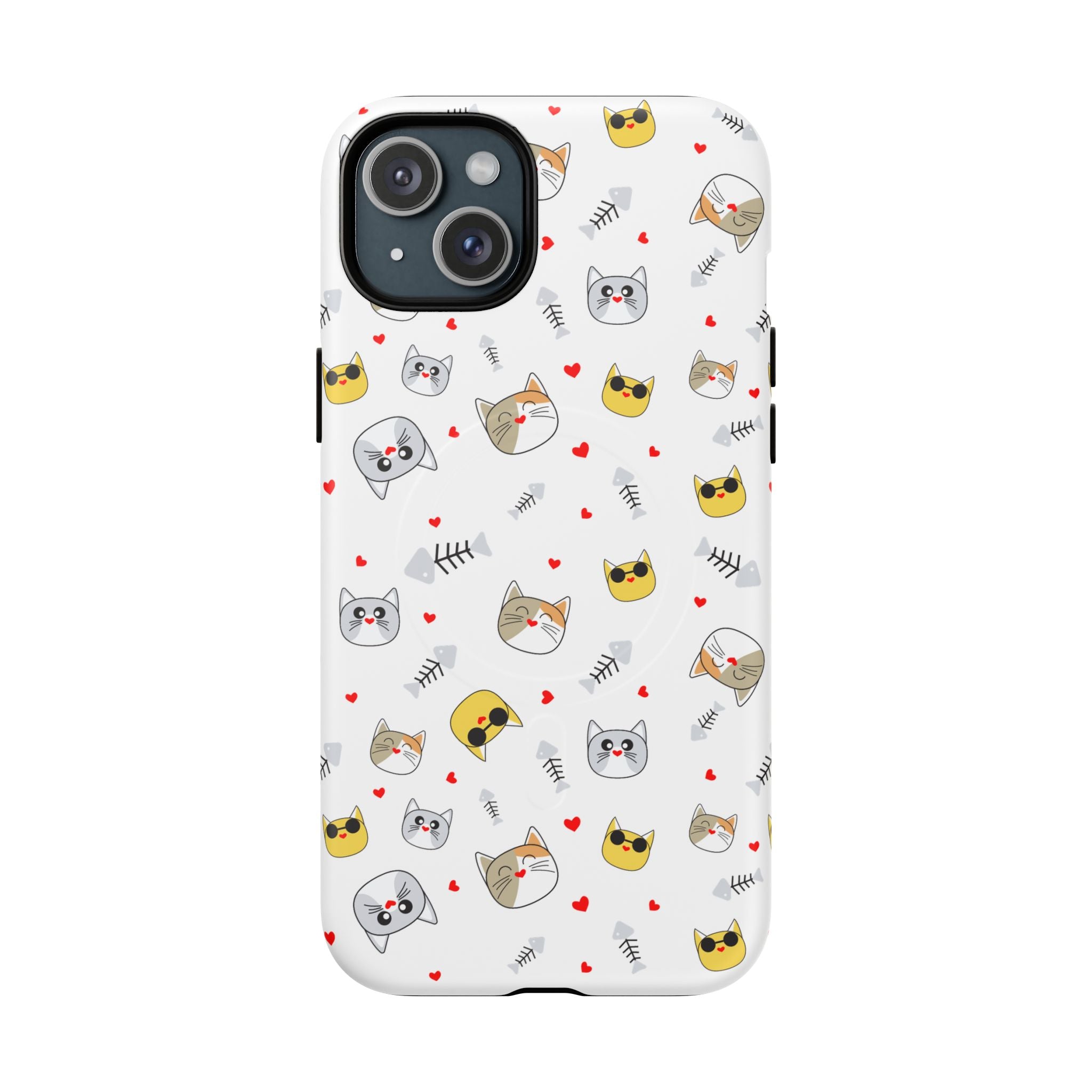 Cute Cat Pattern Tough iPhone Case