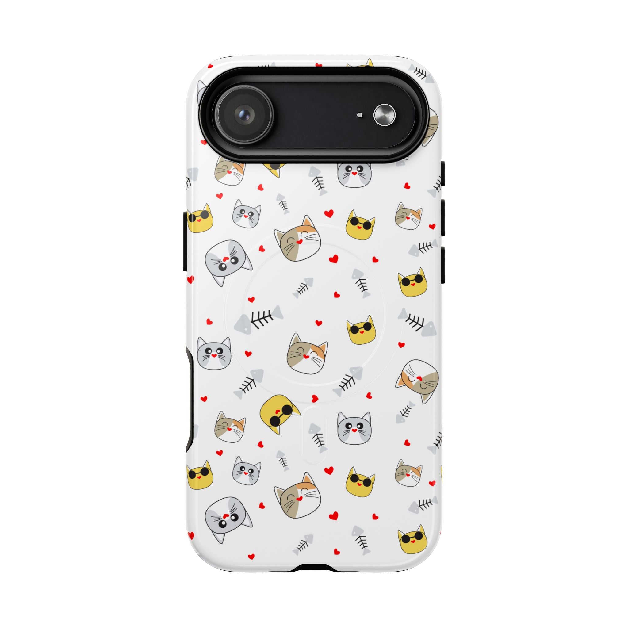 Cute Cat Pattern Tough iPhone Case