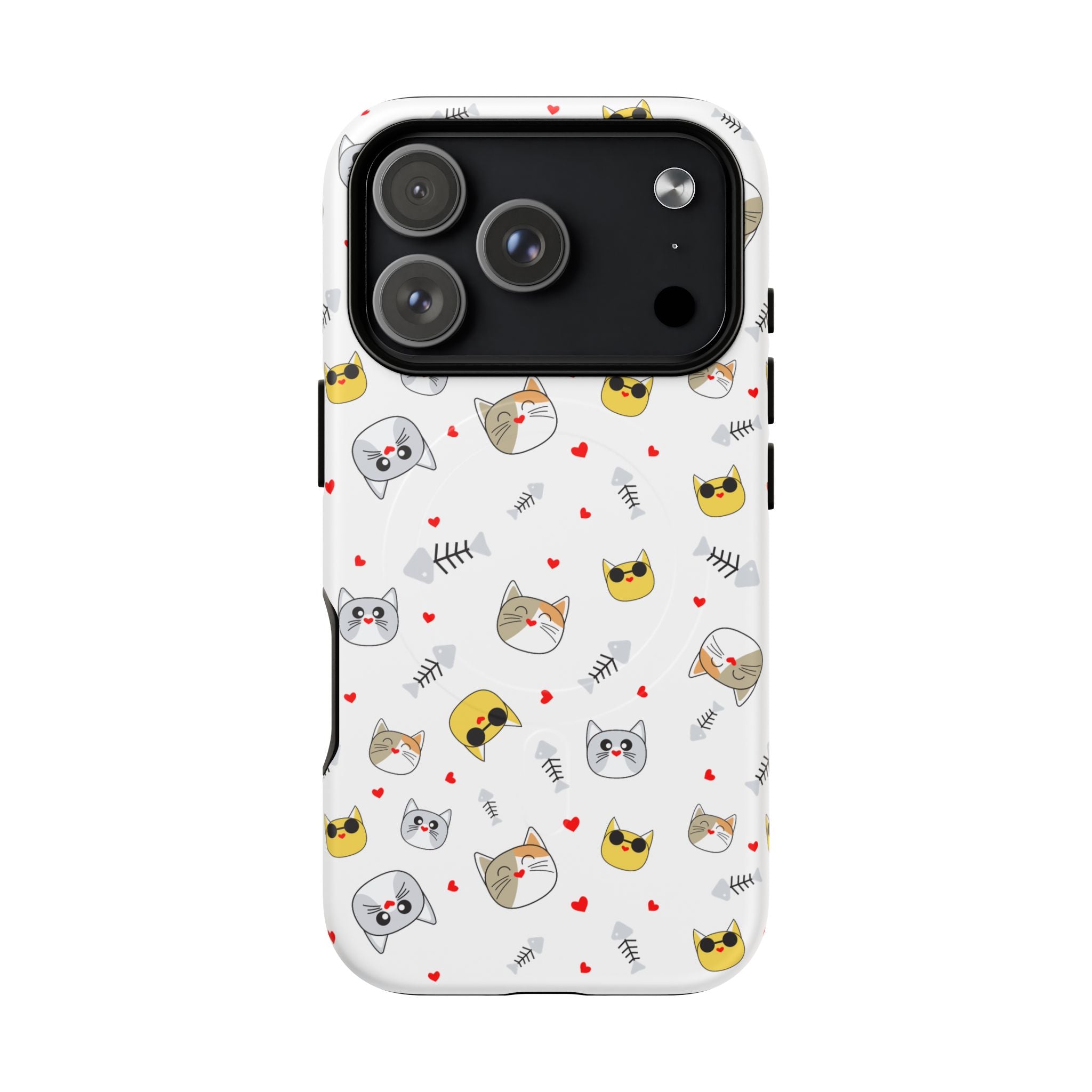 Cute Cat Pattern Tough iPhone Case