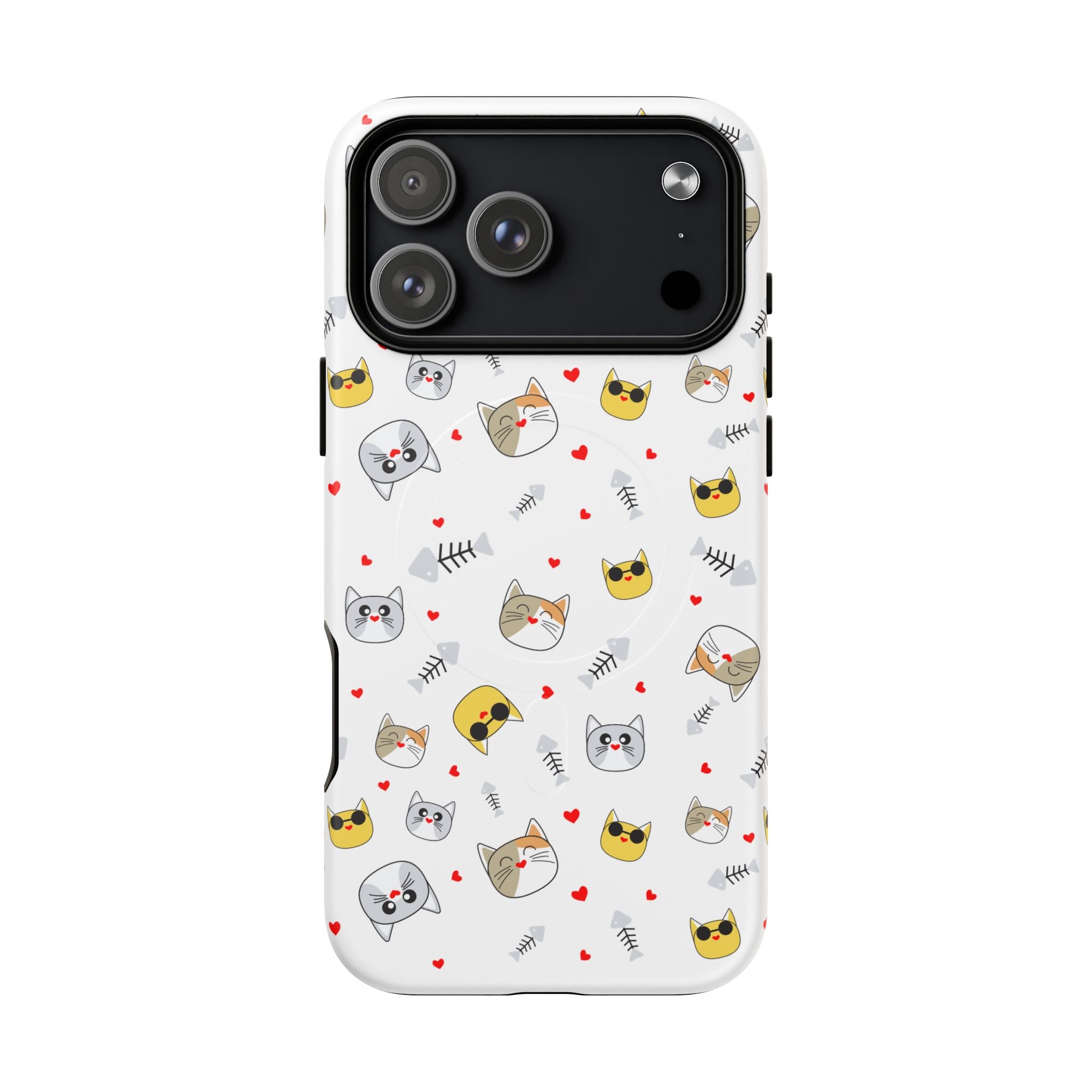 Cute Cat Pattern Tough iPhone Case