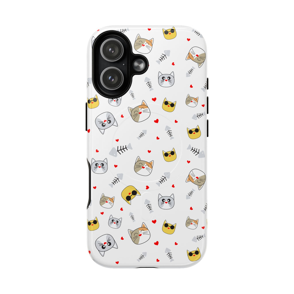 Cute Cat Pattern Tough iPhone Case