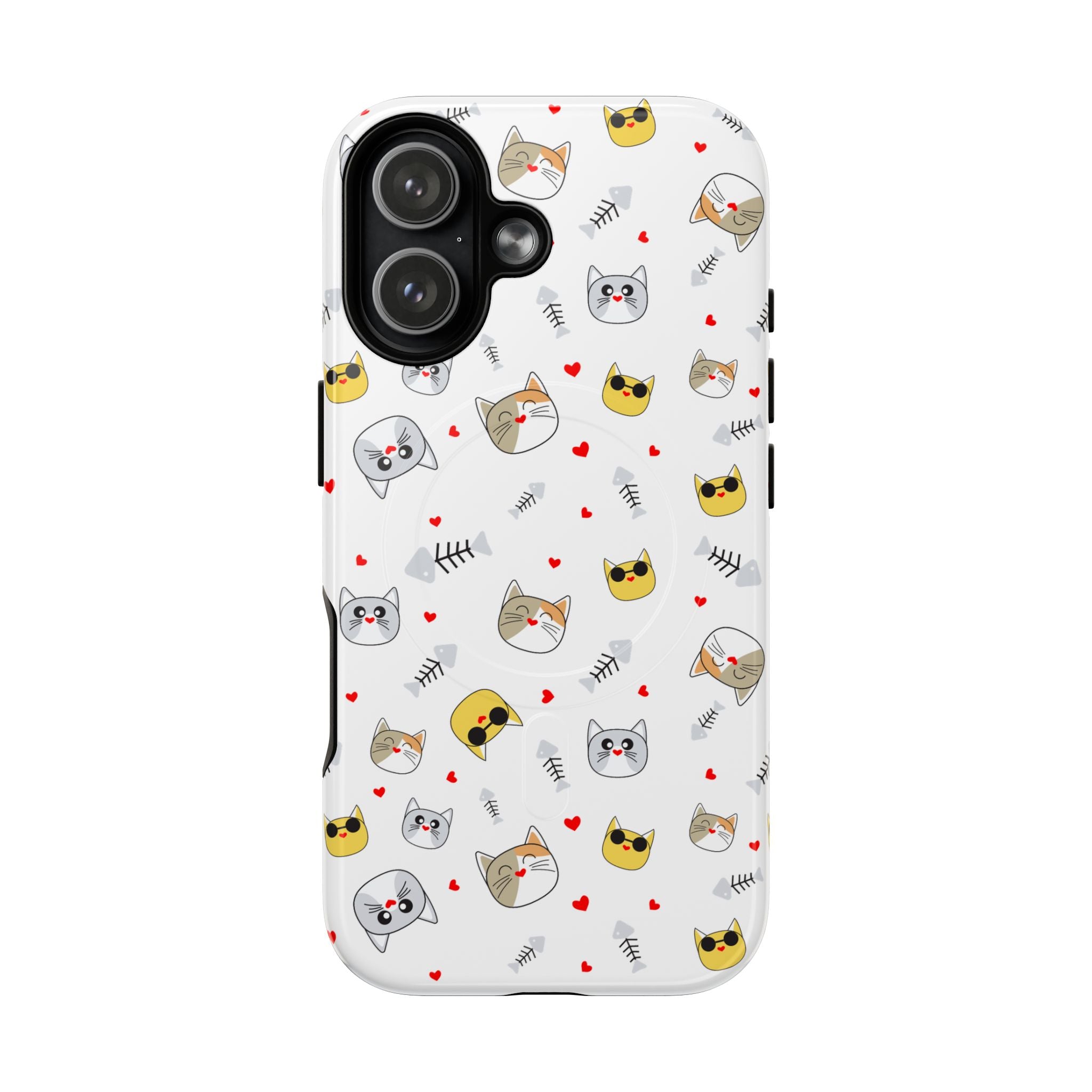Cute Cat Pattern Tough iPhone Case