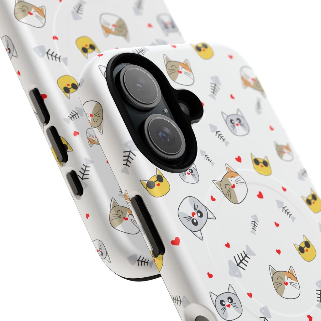 Cute Cat Pattern Tough iPhone Case