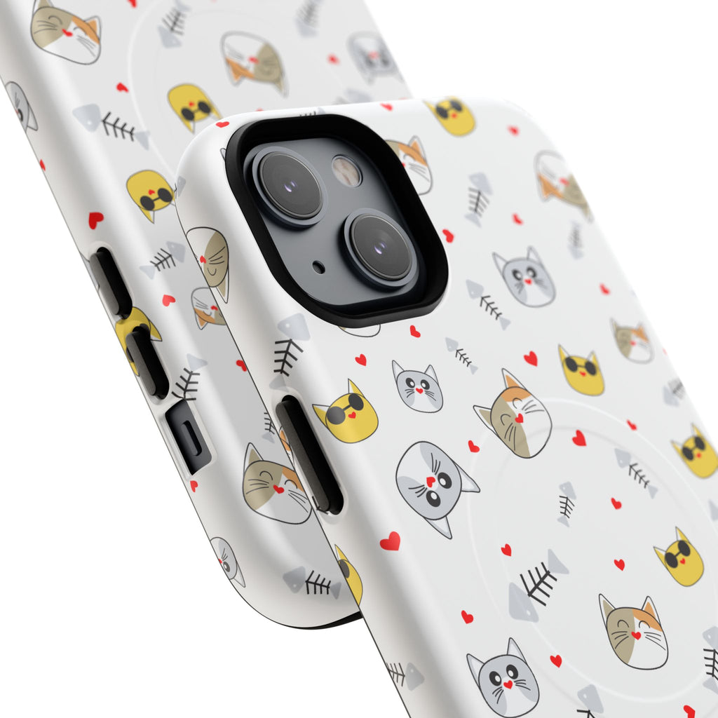 Cute Cat Pattern Tough iPhone Case