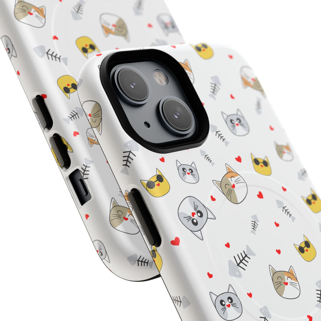 Cute Cat Pattern Tough iPhone Case
