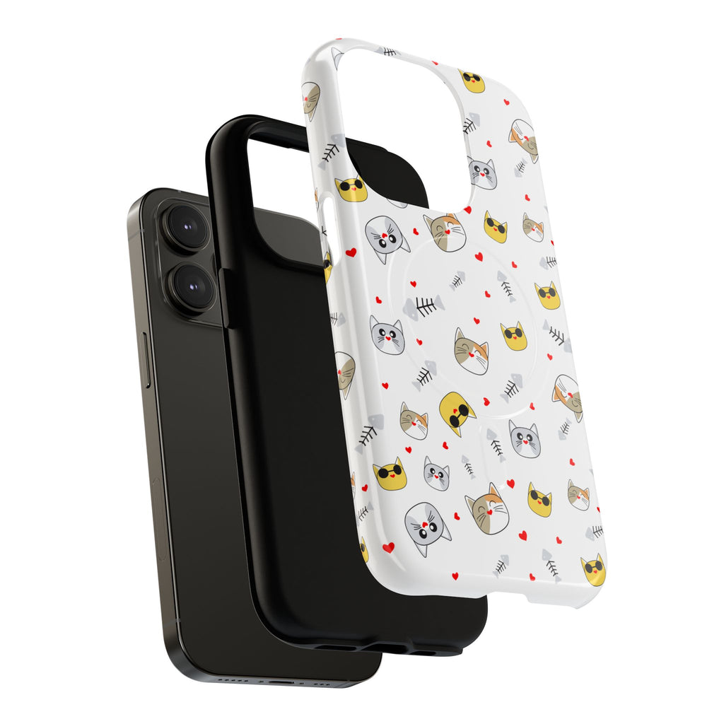 Cute Cat Pattern Tough iPhone Case