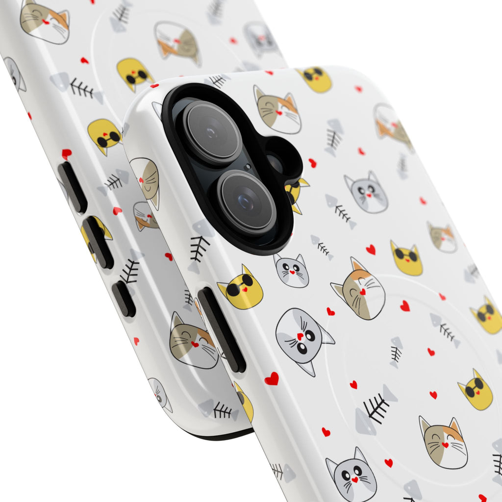 Cute Cat Pattern Tough iPhone Case
