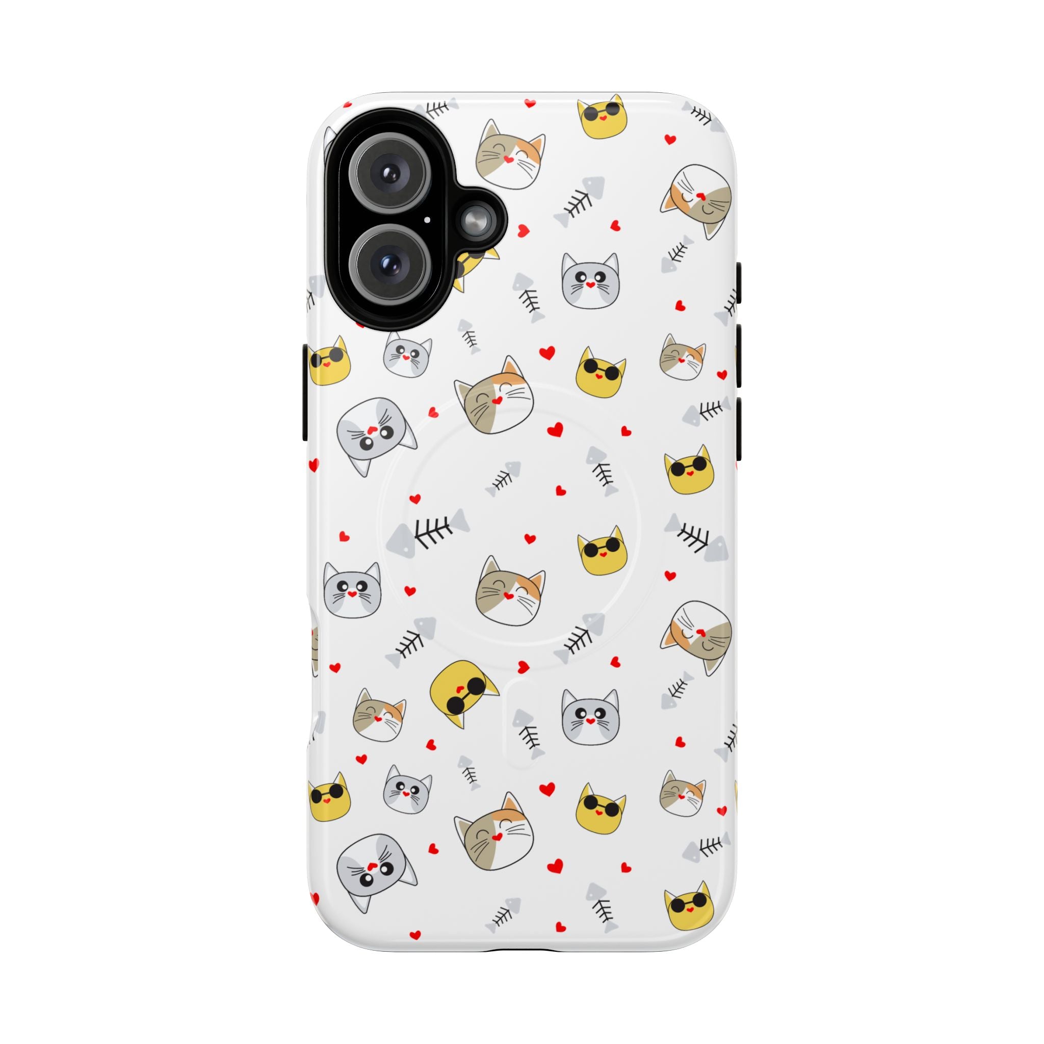 Cute Cat Pattern Tough iPhone Case