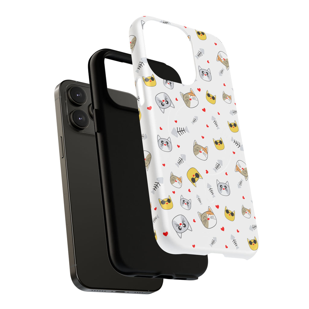 Cute Cat Pattern Tough iPhone Case