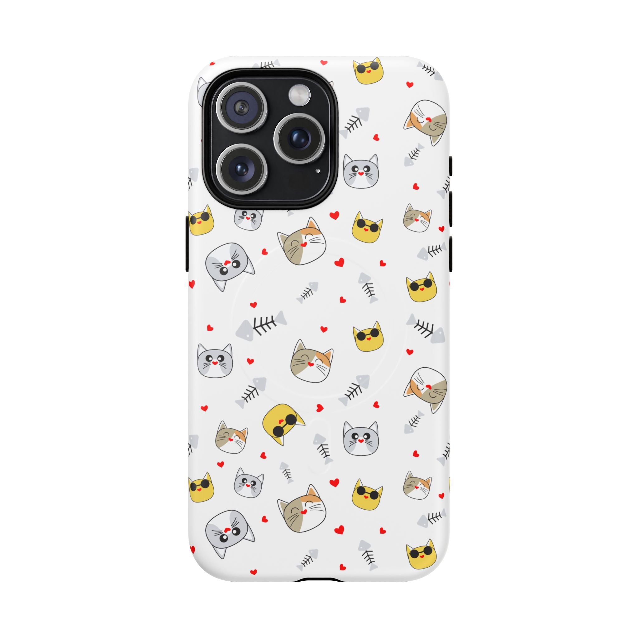 Cute Cat Pattern Tough iPhone Case