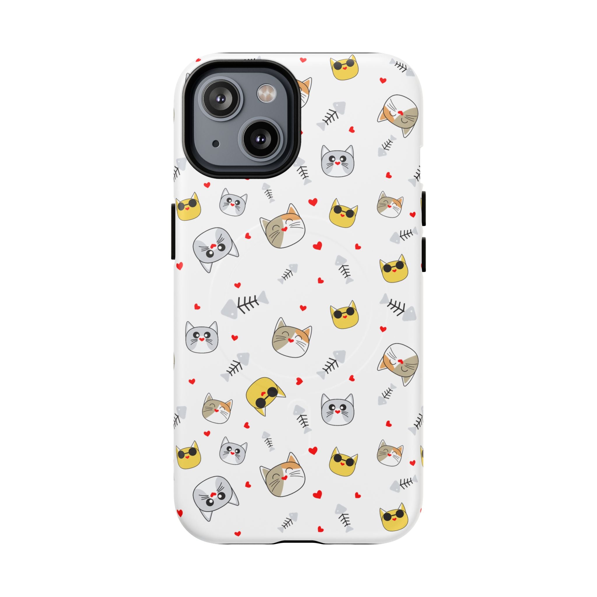 Cute Cat Pattern Tough iPhone Case