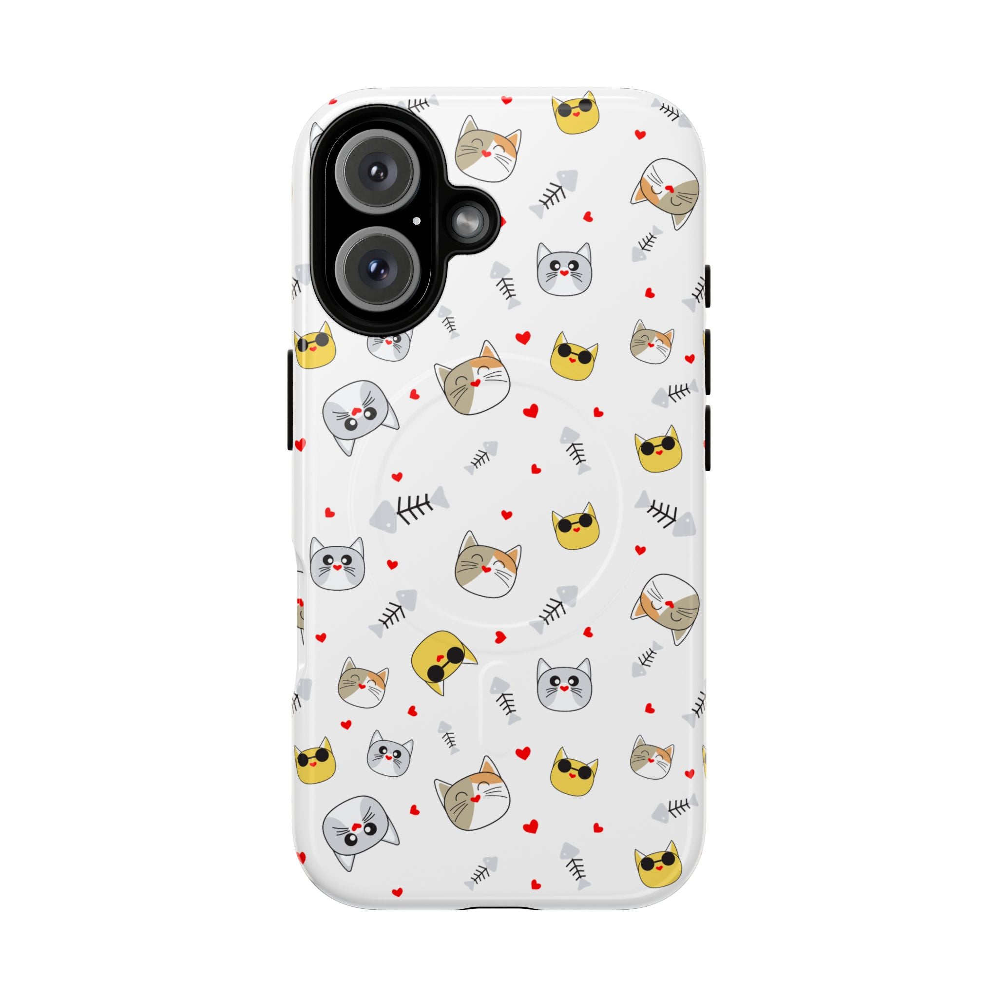 Cute Cat Pattern Tough iPhone Case