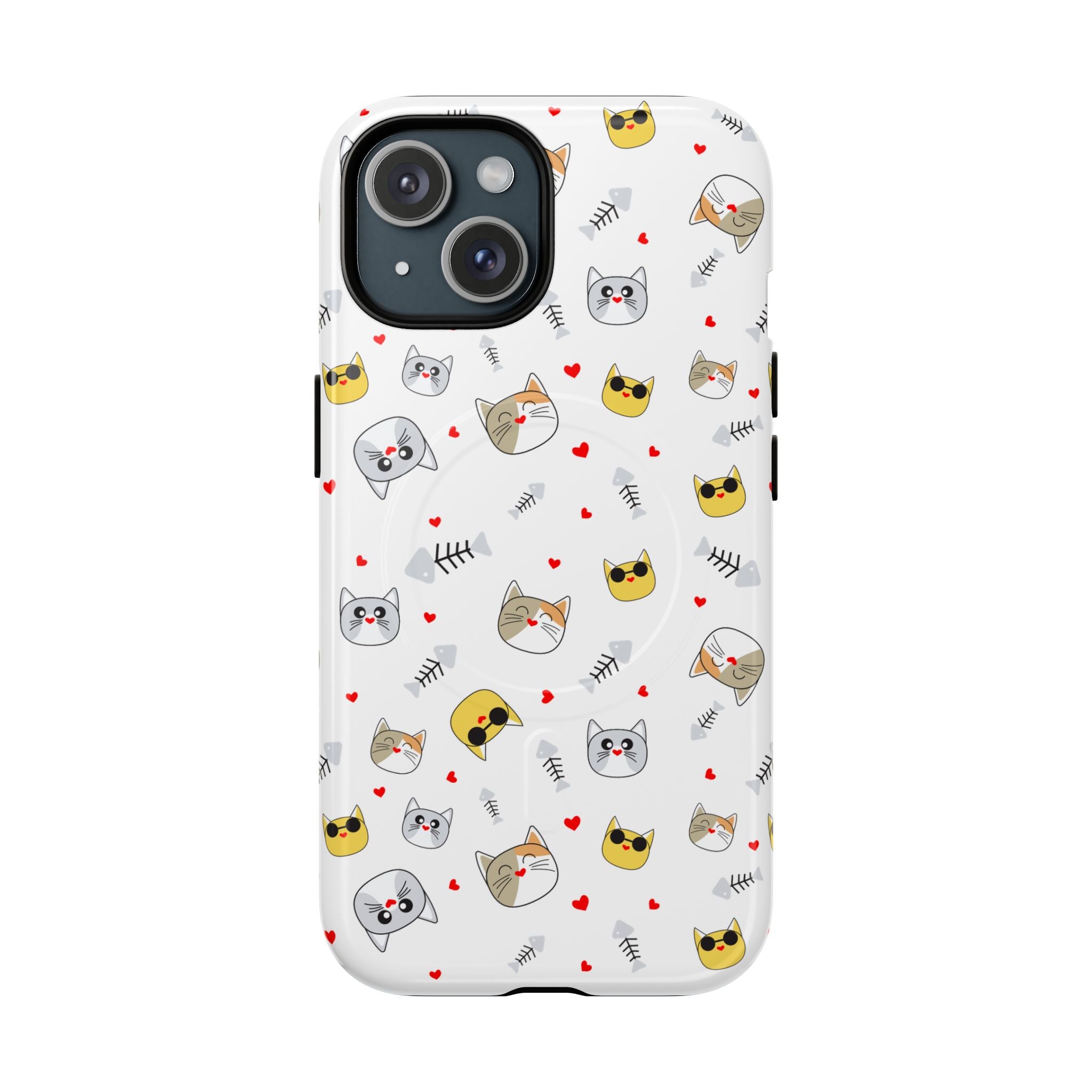 Cute Cat Pattern Tough iPhone Case
