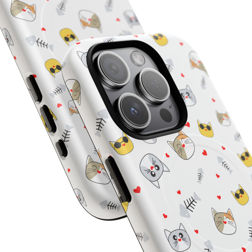 Cute Cat Pattern Tough iPhone Case