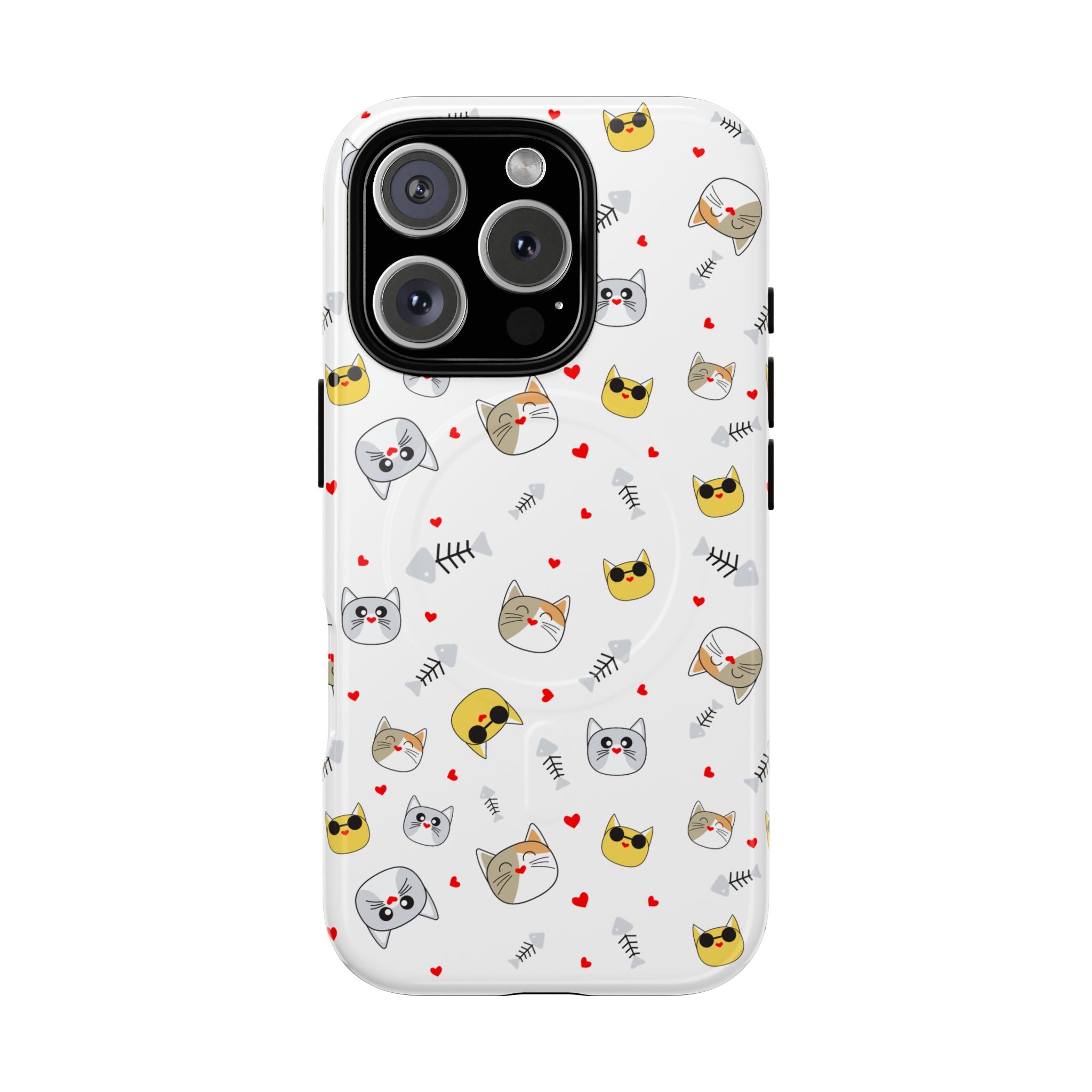 Cute Cat Pattern Tough iPhone Case