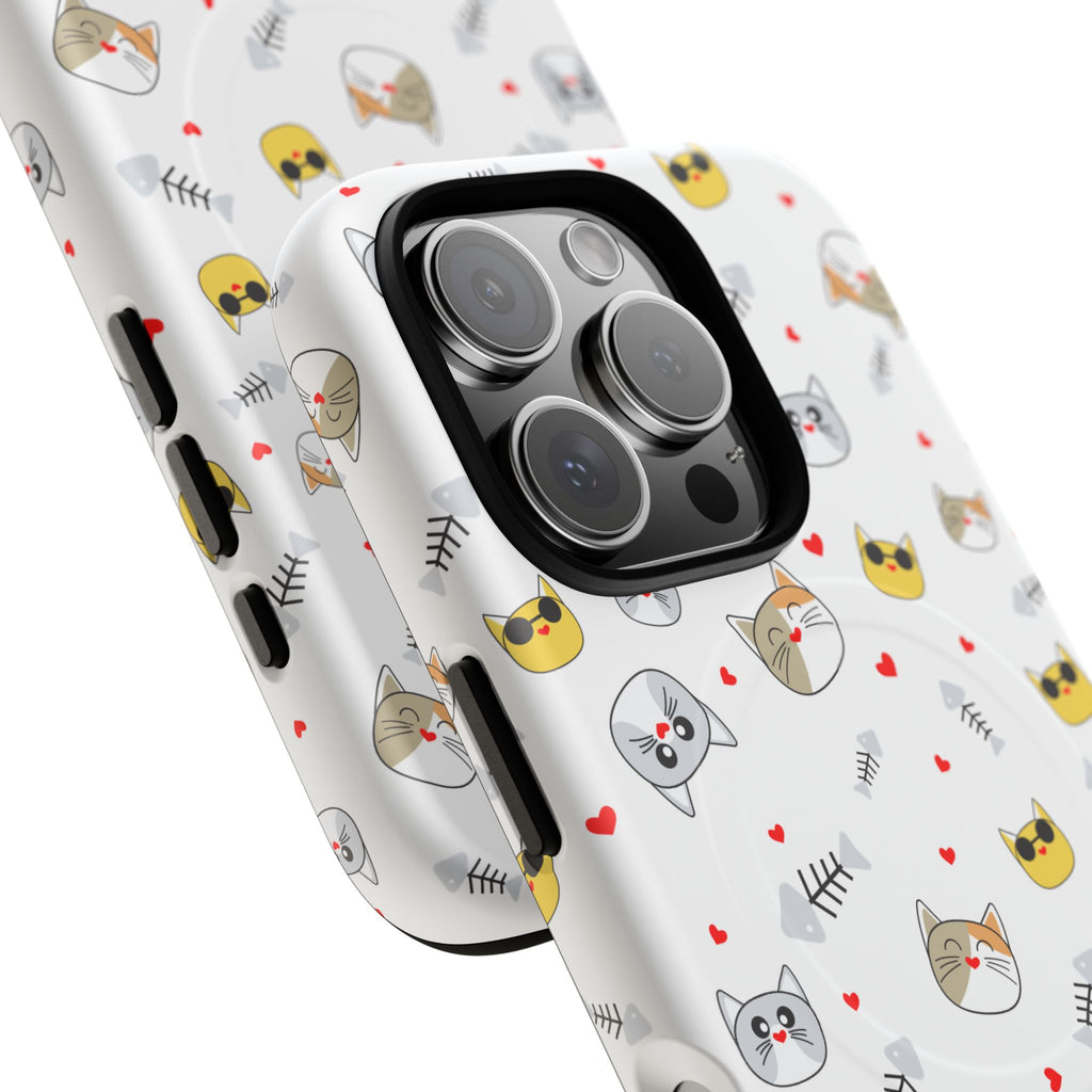 Cute Cat Pattern Tough iPhone Case