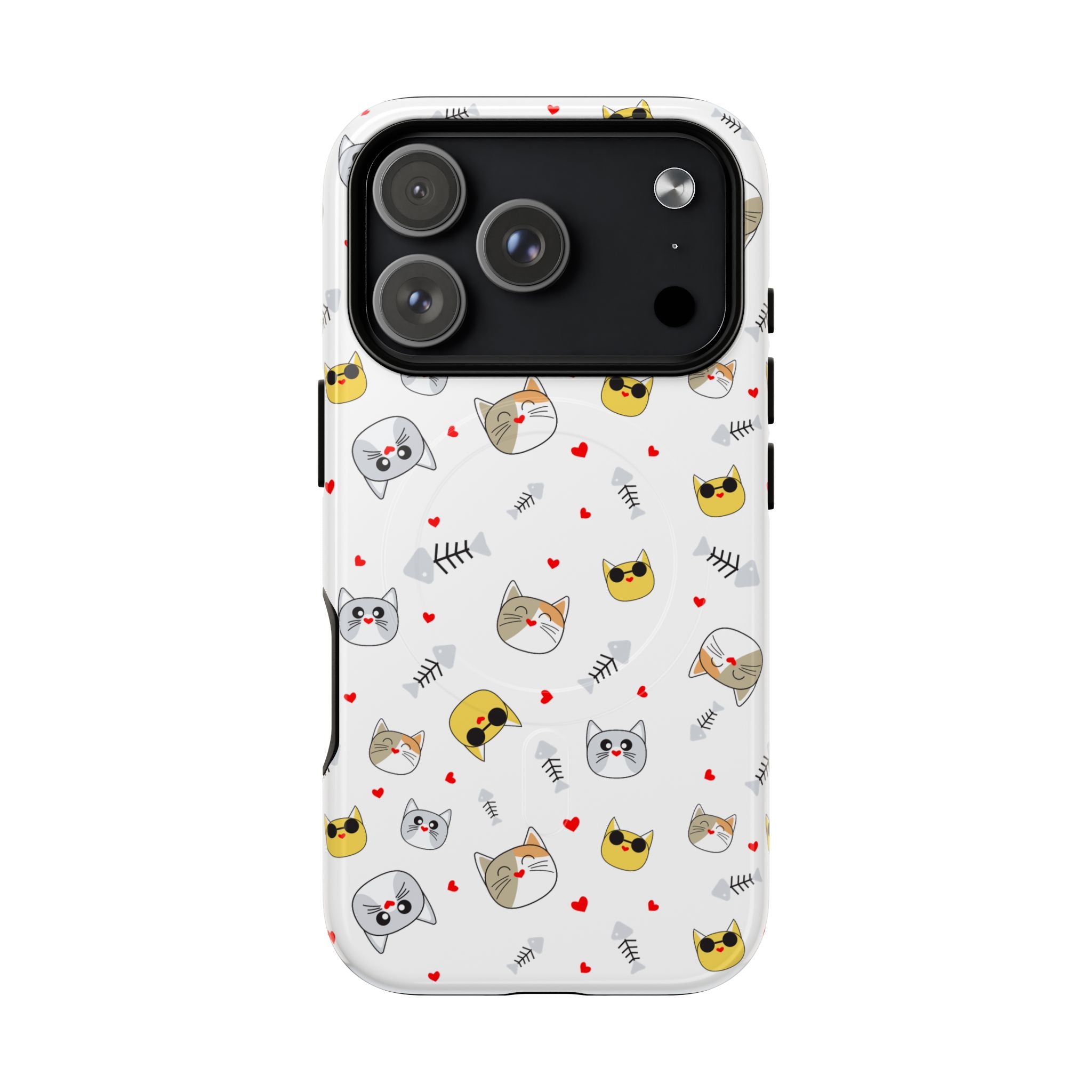 Cute Cat Pattern Tough iPhone Case
